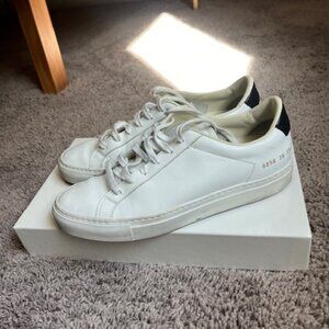 Common Projects Women's Retro Low Top Sneaker in White/Black